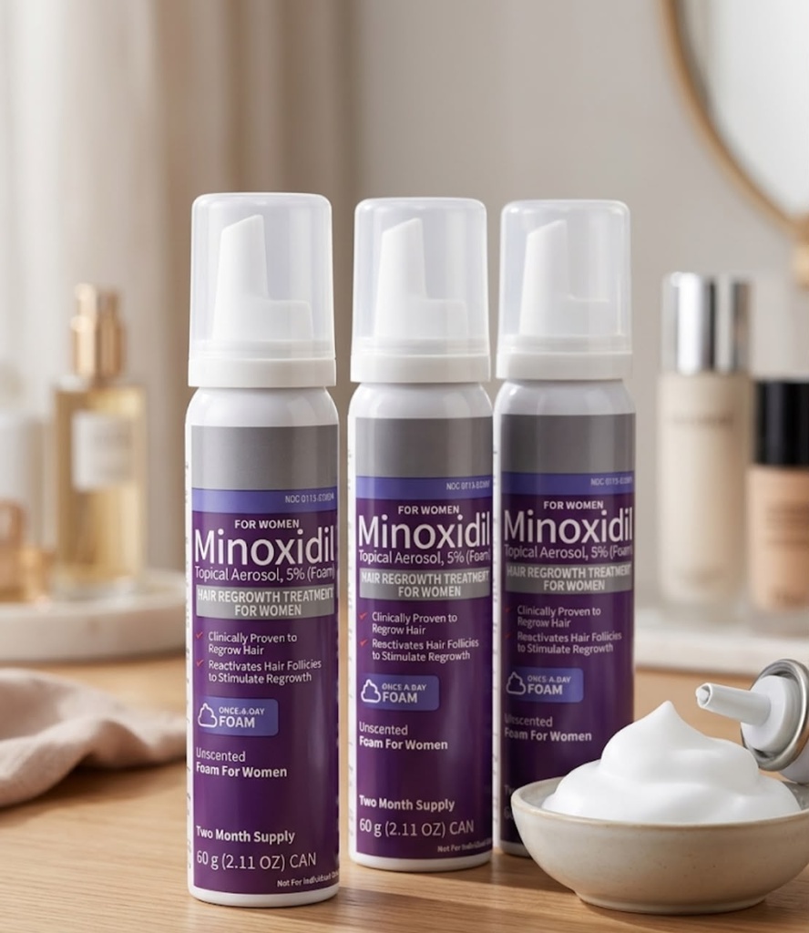 Kirkland minoxidil 5% topical aerosol foam 60 g for Women